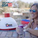 The Big Bobber Floating Cooler, Outdoors Floating Ice Chest, Portable Beverage Cooler, Keeps Drinks Cold, Red