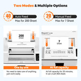 200-Sheet Auto Feed Paper Shredder, Touchscreen Heavy Duty Shredders, 40 Min Non-Stop, P-5 Ultra Security Commercial Shredder for Home Office