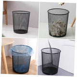 Parliky Black Iron Mesh Open-Frame Desk Trash Can for Office Use