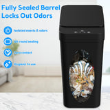 Bathroom Trash Can with Lid, KOEYLE 2 Pack 2.2 Gallon Automatic Touchless Garbage Can