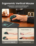 ProtoArc EM11 NL Wireless Ergonomic Mouse, Rechargeable Vertical Mice