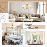 FEAZAC Modern Globe Chandelier 5 Light Mid Century White Milk Glass Vintage Sputnik Hanging Chandeliers Gold Pendant Light Fixtures for Dining Room Kitchen Living Room Bedroom