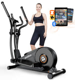 pooboo Elliptical Machine, Elliptical Exercise Machine with16-Level Resistance & Hyper-Quiet Magnetic Driving System, Elliptical Machine for Home with LCD Monitor&15.5IN Stride, 400LBS Weight Capacity pooboo