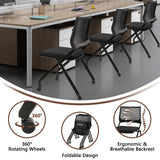 Conference Room Chairs, Waiting Room Chairs with Wheels & Lumbar Support