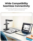 Portable Scanner, Professional Book Scanner, 38MP Document Camera, Laser Curve-Flatten, USB High Speed, 180+ Language