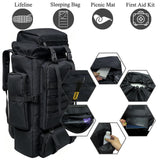 Ogetok 80L Hiking Backpack Camping Rucksack, 80 liters Large Capacity Outdoor Knapsack Travel Climbing Mountaineering Carry On Backpack Bag, Trekking Backpacking for Men Women, Black