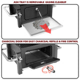 Portable Charcoal Grill, Tabletop Outdoor Barbecue Smoker, Small BBQ Grill for Outdoor Cooking Backyard Camping Picnics Beach by DNKMOR