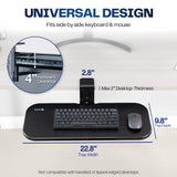 VIVO Black Clamp-on 23 x 10 in Rotating Keyboard Tray, MOUNT-KB04CB
