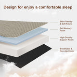 ROXGOX Memory Foam Trifold Mattress, 6 Inch King Foldable Mattress