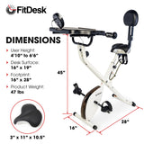 FitDesk Standing Exercise Bike Desk 3.0, Adjustable Height Indoor Cycling Trainer with Laptop Tray, Portable Stationary Fitness Desk for Home Office, Foldable Workstation, Supports 300 lbs
