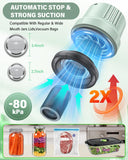 Mason Jar Vacuum Sealer Kit-Full-Automatic-Jar-Sealer-Vacuum-Sealing,3 in 1 Cordless Canning Jar Vacuum sealer with Wide&Regular Mouth Mason Lids/Reusable Vacuum Bags/Food Saver Vacuum Sealer for Jars