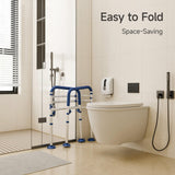 Loyoda Toilet Safety Rails for Seniors,Height-Adjustable Toilet Frame Width-Adjustable Toilet Handles Toilet Rail Provides Support for Seniors ， Pregnant ，Disabled
