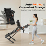 Lastforever 3.5HP Folding Treadmill for Home, 350 lbs Capacity, Portable Treadmills with 3-Level 12% Manual Incline, Bluetooth Speaker, Shock Absorption, Quiet Motor