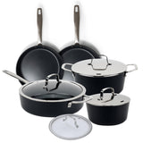 Alva Maestro 9-Piece Ceramic Nonstick Cookware Set – Made Without PTFE, PFOA, PFAS, Non-Toxic Pots & Pans with Lids – Induction & Oven Safe to 400°F