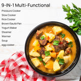 prepAmeal 9-in-1 Electric Pressure Cooker 6QT Multi-Functional Programmable Non-Stick Pot, Slow Cooker, Rice, Steamer, Sauté, Yogurt Maker, Warmer, 6 Quart