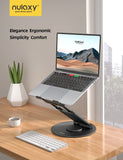 Nulaxy Telescopic 360 Rotating Laptop Stand for Desk Adjustable Height Swivel Pull Out Design Ergonomic Laptop Riser