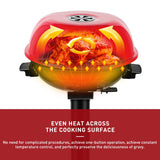 Electric Grill Outdoor BBQ, Techwood 15-Serving Indoor/Outdoor Electric Grill for Indoor & Outdoor Use, Double Layer Design, Portable Removable Stand Grill, 1600W (Stand Red BBQ Grills)