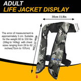 HWAYAN Manual Inflatable Life Jacket| Inflatable PFD Vest Adult| Life Vest for Adults| Outdoor Water Sports| Supports up to 330 lbs|33g of Carbon Dioxide Cylinder (White Camouflage 609)