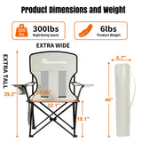 Camping Chairs, High Back Breathable Mesh Camping Chair 300 LBS Capacity, Portable Outdoor Lawn Chair Folding with Cup Holder for Picnic, Lawn, Beach, Fishing and Sports (Grey)