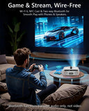 Daylight 4K Smart Projector with Fast TV OS & Home Karaoke: High 2400ANSI, 3-Brightness, HDR10, Auto Focus, Auto-Retract Lens&Cover, Wireless Mics for Home Cinema Outdoor Movie Game Golf Simulation