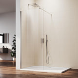 SUNNY SHOWER 32" W x 74" H Walk In Shower Door 5/16" Tempered Shower Glass Door Frameless Shower Glass Door with Support Bar, Chrome Finish
