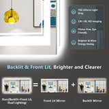 72x32 LED Bathroom Mirror, Backlit & Front Lit Lighted Mirror