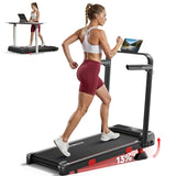 RHYTHM FUN Treadmill with Incline, Walking Pad with Handle Bar,300lbs Walking Pad with APP, Portable Folding Walking Treadmills for Home/Office with Low Noise