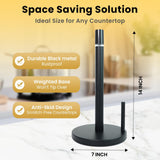 BLUJAYE 2 in 1 Paper Towel Holder with Spray Bottle - Matte Black Paper Towel Holder Countertop & Spray Bottle - Rust-Resistant Metal Base Standing Paper Roll Mount for Kitchen, Bathroom & Garage