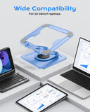 Adjustable Laptop Stand, Computer Stand with 360 Rotating Base, Ergonomic Laptop Riser Mount for Desk Foldable