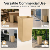 Getzi 5 Pack Beige 50 Gallon Square Commercial Trash Can