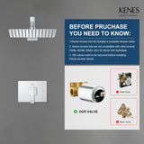 Shower Head, Shower Trim Systems Wall Mount, KE-6024B-5 (Shower Valve Included) KENES