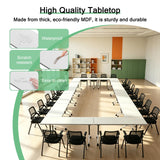 4 Pack Folding White Conference Table,47.2in Modular Mobile Training Table