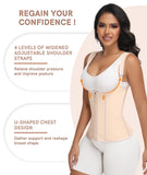 Figninget Waist Trainer Corset For Women,Tummy Control Sports Girdle, Hourglass Vest Waist Cincher Body Shaper with Adjustable Straps Beige S