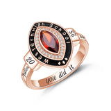 Oseew Class 2027 Senior Graduation Ring for Women High School (Rose Gold)
