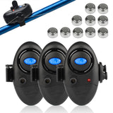 Upgraded Fishing Bite Alarm with 10 Bonus Batteries - Adjustable Volume Electronic Sensor, Loud LED Siren Alert for Day & Night Carp Fishing, Waterproof Indicator for Bank Rods
