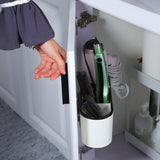 YIGII Hair Dryer Holder Self-Adhesive, 3-in-1 Hair Tool Organizer Bathroom Organizer Wall Mounted/Over Cabinet Door/Free-Standing, Black, 11.6 * 3.93 * 4.13