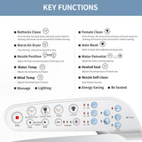 KERDE Electric Bidet Toilet Seat,Bidets For Existing Toilets,Rlongated,One-click Intelligent Operation, Warm Water Cleaning,Slow Close,Seat Cushion Keep Constant Temperature In Winter (Armrest)