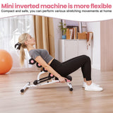 Mini Inversion Table, Adjustable Back Stretcher Table for Pain Relief, Foam Roller, 350 Lbs Load Capacity Home Gym Ergonomic Lumbar Decompression Tables Improve Posture & Spinal Health Pink Black