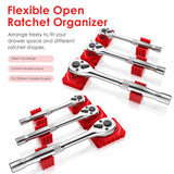 Magnetic Ratchet Organizer Kit, 3 Pack 1/4" 3/8" 1/2" 3D-Printed Magnetic Ratchet Holder with 9 Bottom Magnets, No-Slip Toolbox Drawer Organizer