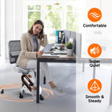 HitGo Home Office Fitness Bundle: Under Desk Exercise Bike Chair & Height Adjustable Mobile Standing Desk, 330LBS Capacity, 8-Level Resistance, Pneumatic Sit Stand Desk with Wheels for Home Office