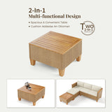 MIXPATIO 3-Piece Wicker Patio Chaise Lounge Set, Coffee Table, L-Shaped