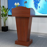 Wooden Podium Speaker Stand 2 Tier Presentation Desk Office Lectern Simple Standing Podium for Events Lecture Pulpit Professional Wood Lectern (A)