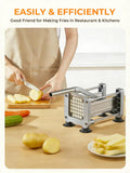 FOHRER French Fry Cutter, Professional Manual Potato Slicer for Potatoes with 3 Heavy Duty Stainless Steel Blades (1/2, 3/8, 1/4 Inch) (Sliver)