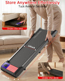 2.5 HP Quiet Under Desk Treadmill with 8% Incline, 265 lbs Capacity – Portable Compact Treadmill for Home Office & Small Spaces, 15" x 35.4" Belt