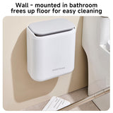 Small Trash Can with Lid, 1.8 Gallon Flip-Top Wall-Mounted Garbage Can, Slim Waste Basket & Compost Bin for Bathroom, Kitchen