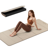 Foldable Yoga Mat 75"x31.5"x0.24" - Extra Large Lightweight TPE Exercise Mat, Double Non-Slip for Pilates, Home Workouts & Outdoor Use (Coffee-black)