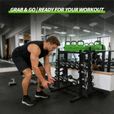 3-Tier Heavy Duty Dumbbell Rack, 1200 LBS Capacity,Double-Side Extension Holder for Dumbbells & Kettlebells Home Gym Storage Rack