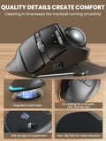 Ergonomic Wireless Trackball Mouse, Rechargeable Adjustable 0°/18° Angle