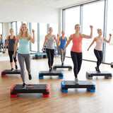 Goplus 3-in-1 Aerobic Step Platform, 600 LBS Adjustable Exercise Stepper with 4-Level Risers, Balance Trainers, Resistance Band, Non-Slip Workout Stepper for Home Gym, Cardio, Strength Training (Gray)