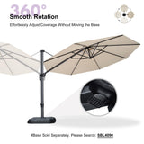 PURPLE LEAF Patio Outdoor Umbrella 11 Feet Round for Pool Beige